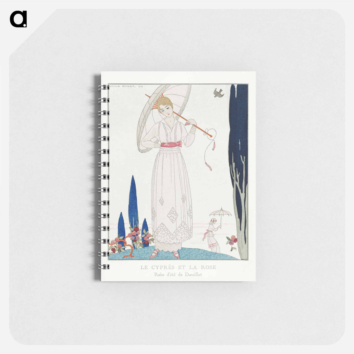 The cypress and the rose: Summer dress by Doeuillet from Gazette du Bon Ton No. 7 Pl. 70 fashion illustration in high resolution by . Original from The Rijksmuseum. Digitally enhanced by rawpix - ジョルジュ バルビエ Memo.