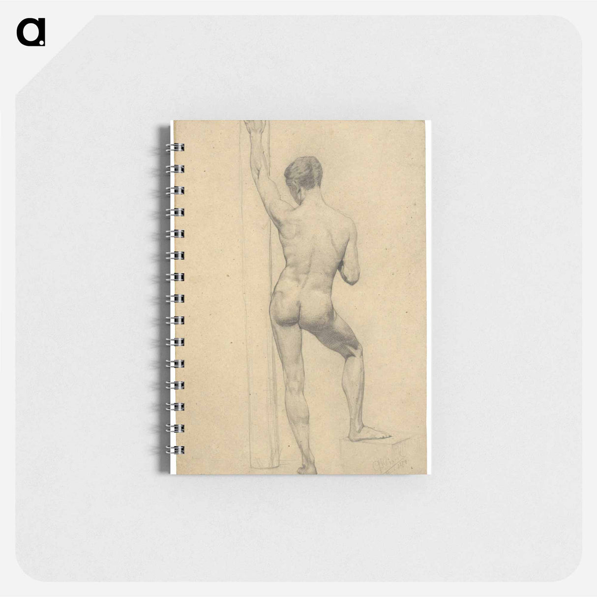 Male Academy Nude, back view - グスタフ クリムト Memo.