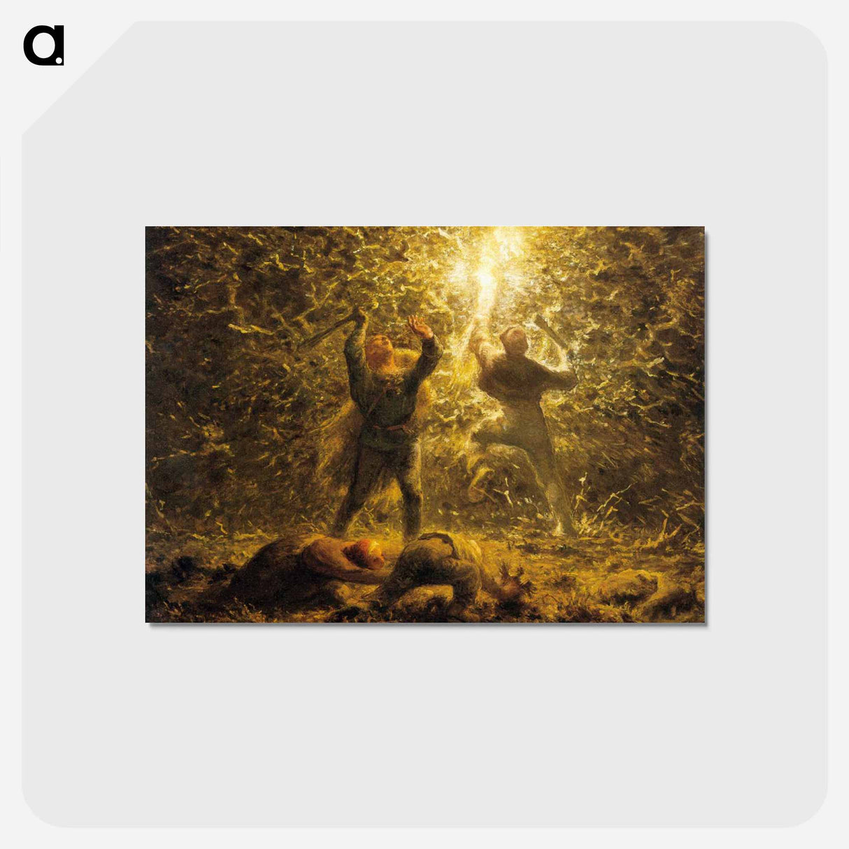 Hunting Birds at Night - ジャン フランソワ ミレー Postcard.