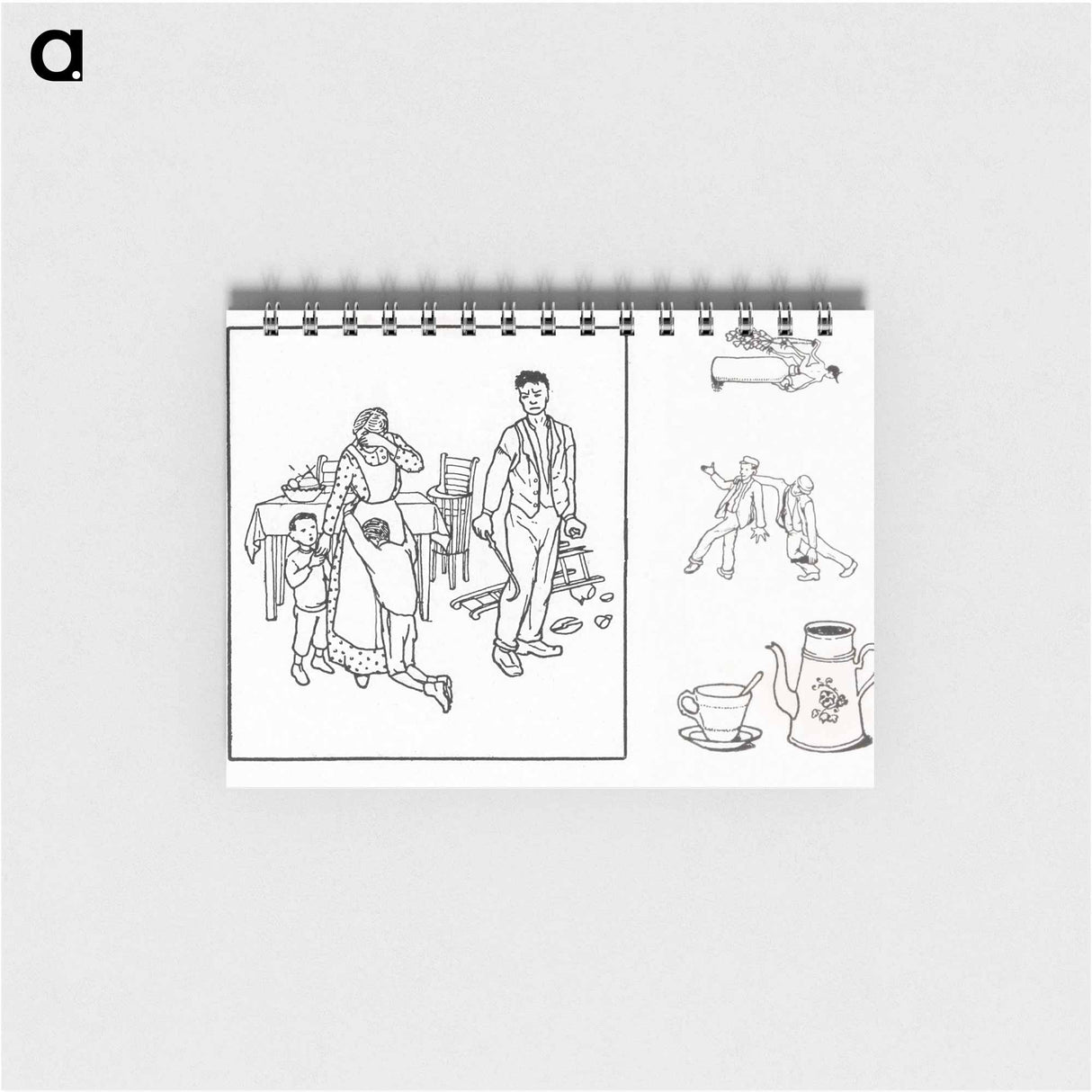 Woodcut icons of a family - ユリー デ フラーハ Memo.