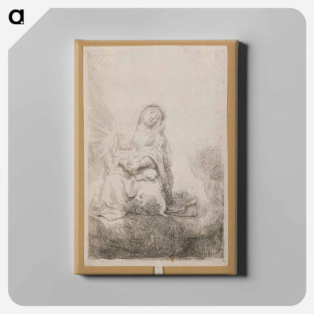 Virgin and Child in the Clouds - Rembrandt van Rijn Canvas.