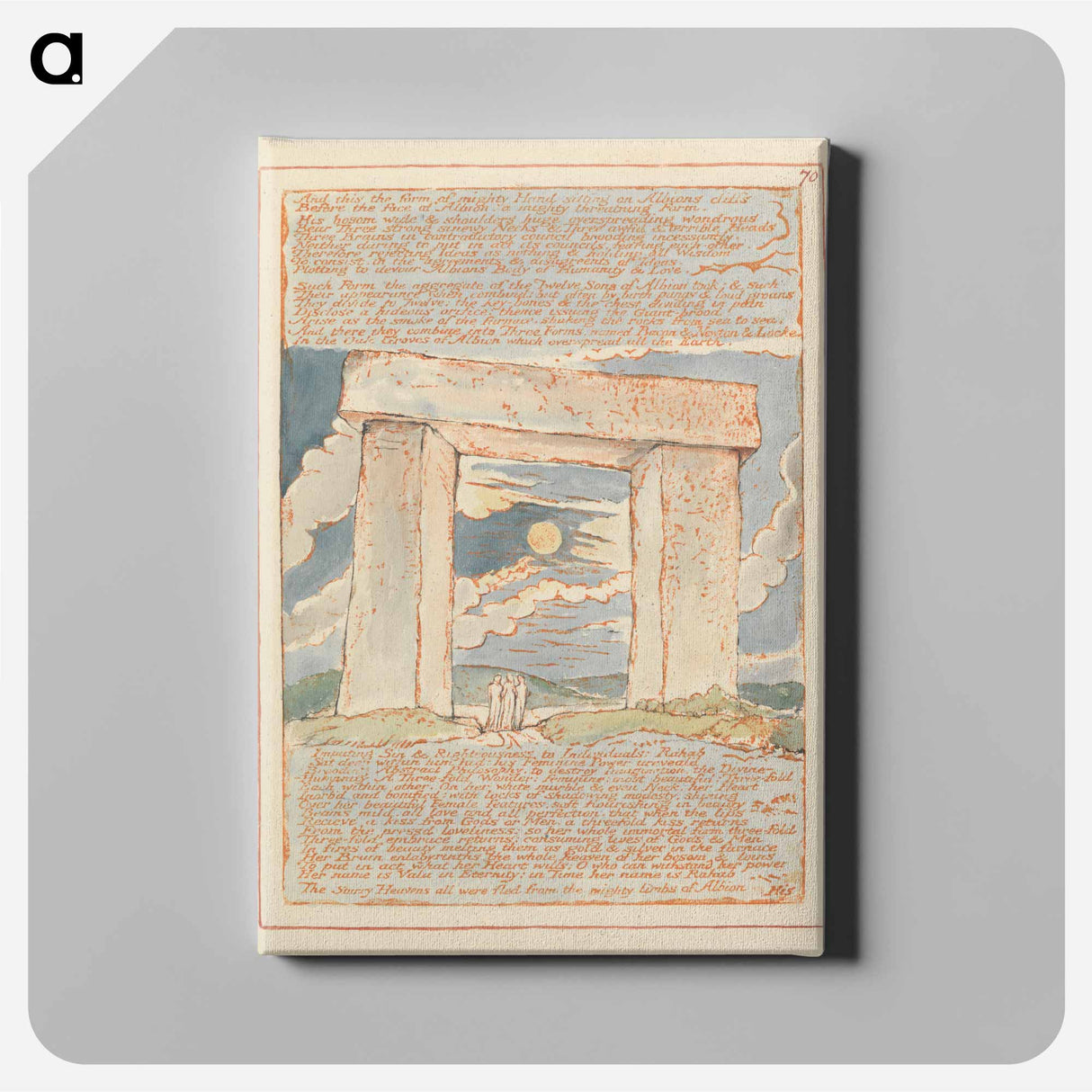 Jerusalem, Plate 70 - William Blake Canvas.