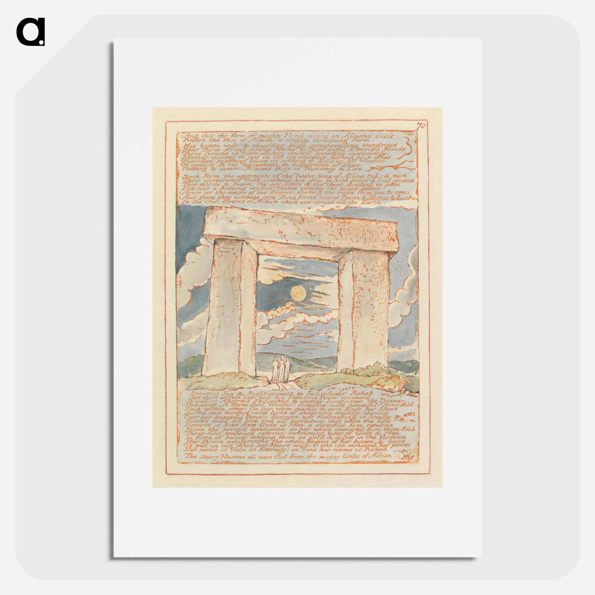 Jerusalem, Plate 70 - William Blake Poster.