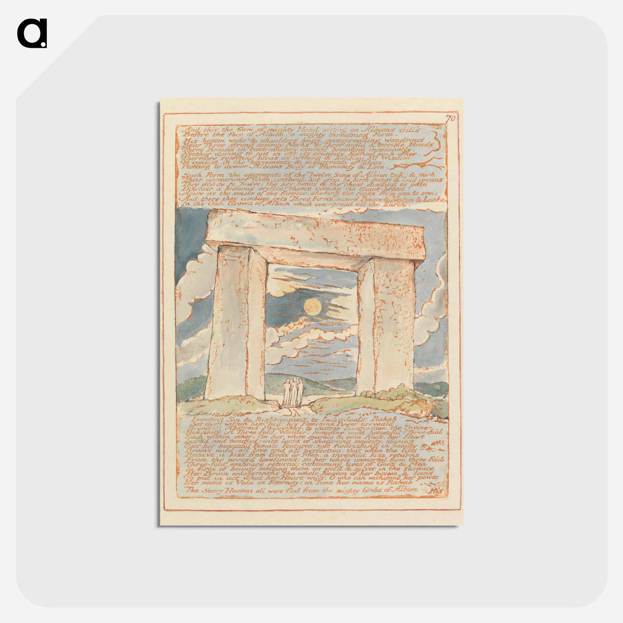 アートポストカード-Jerusalem, Plate 70 - ウィリアム ブレイク Postcard.