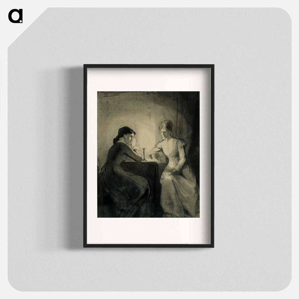 Augusta lukee kapteenin rouvalle, harjoitelma runebergin jouluillan kuvitusta varten - アルバート エーデルフェルト Poster.