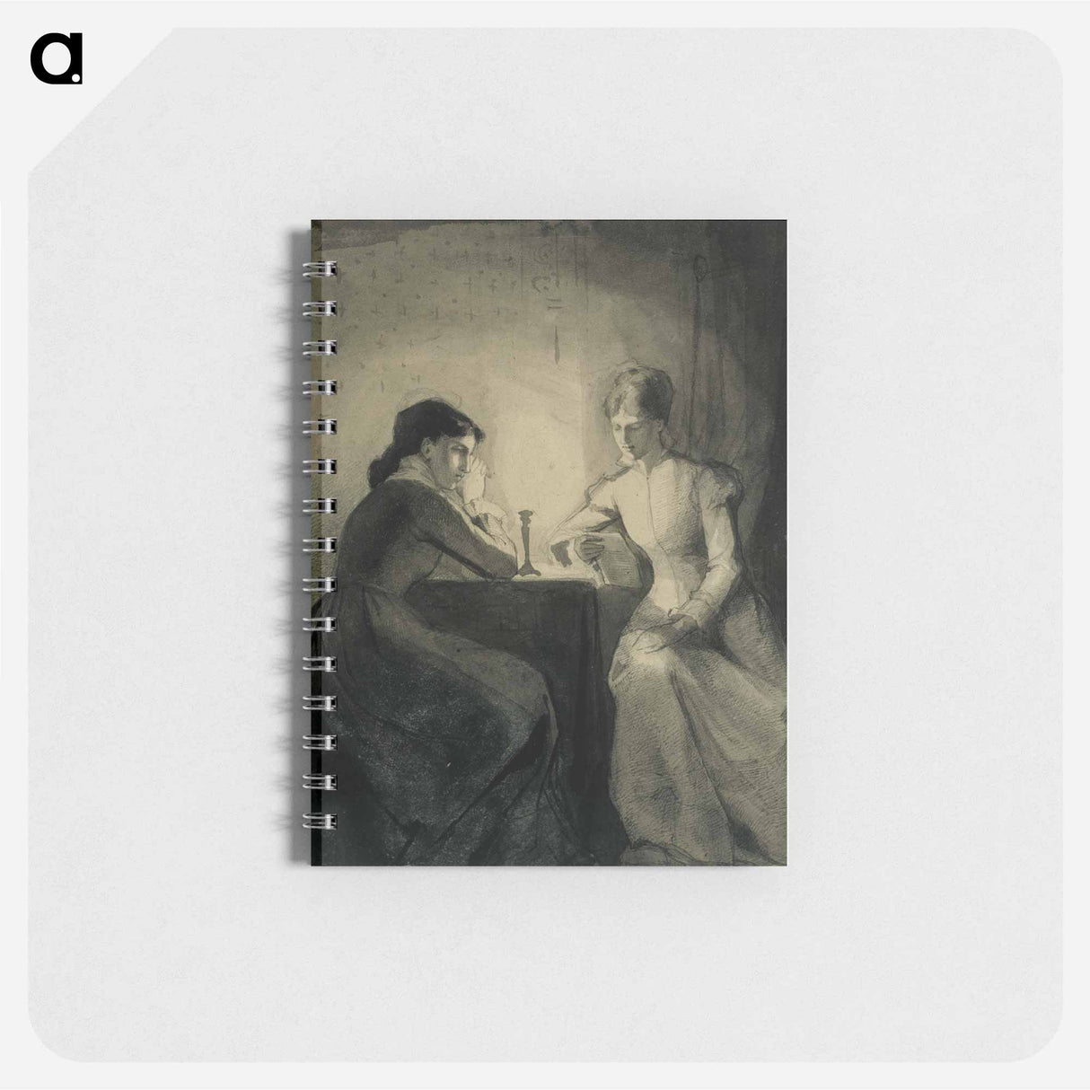 Augusta lukee kapteenin rouvalle, harjoitelma runebergin jouluillan kuvitusta varten - アルバート エーデルフェルト Memo.