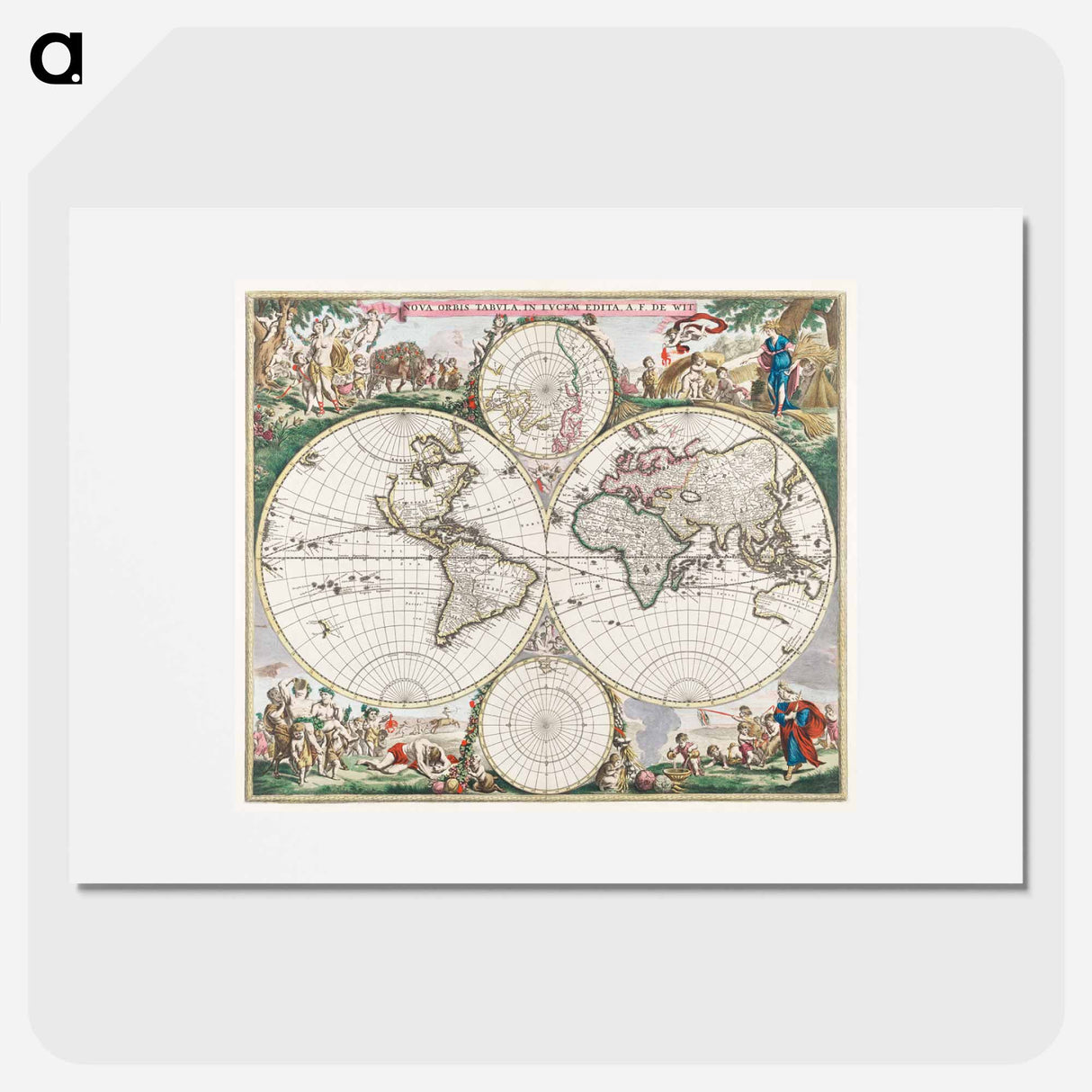 Nova orbis tabvla in lvcem edita - アンティーク地図 Poster.