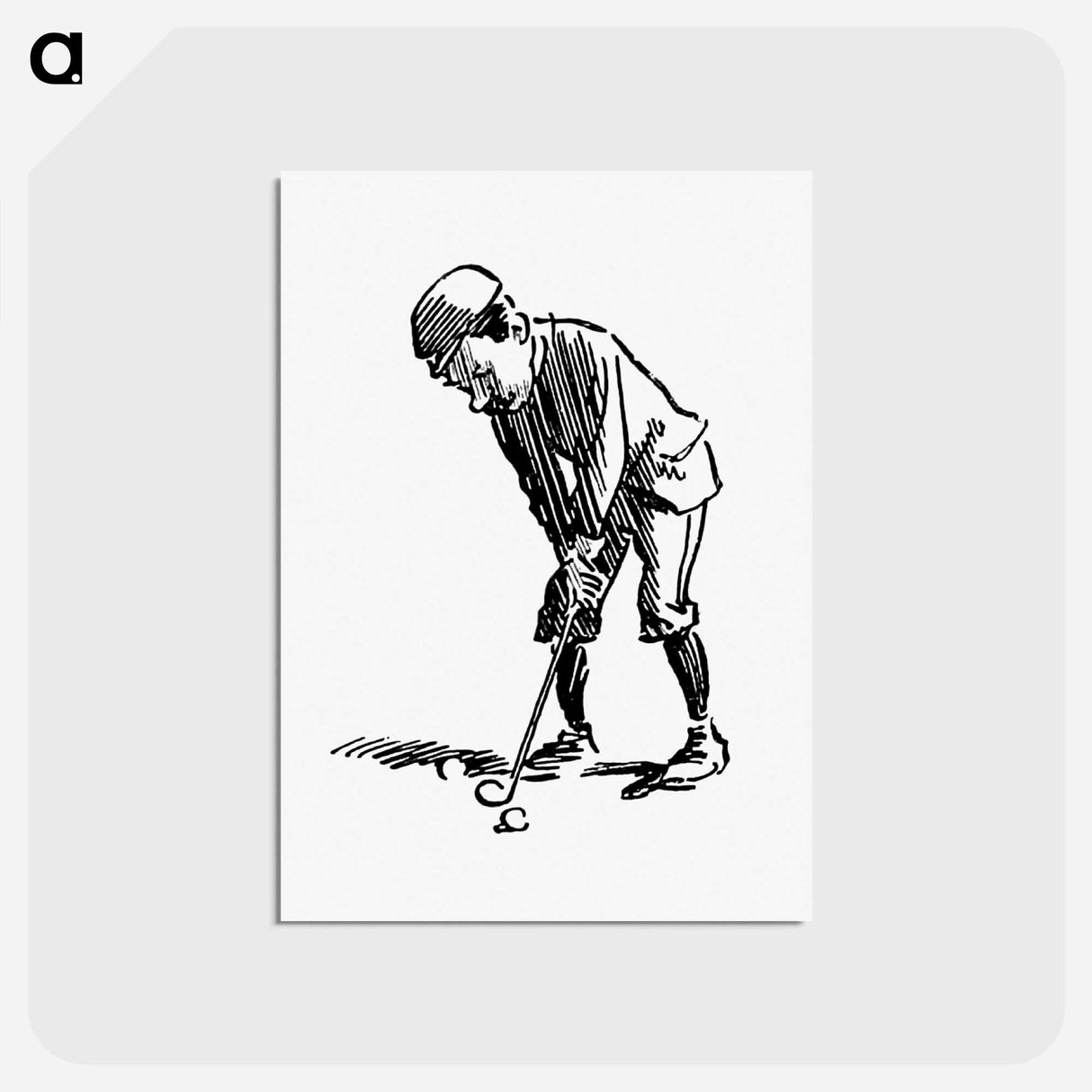 アートポストカード-Golfer from The Z.Z.G or Zig Zag Guide Round And About The Bold And Beautiful Kentish Coast
- 大英図書館 Postcard.