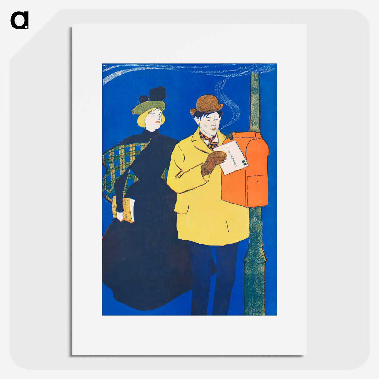 Man and woman sending letter - Edward Penfield Poster.