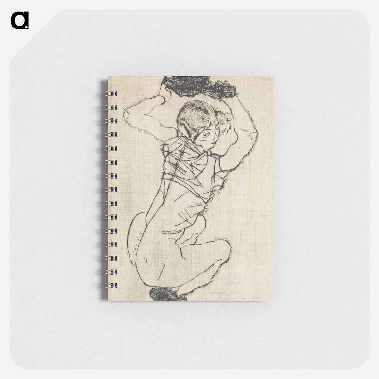 Naked lady. Squatting Woman - エゴン シーレ Memo.