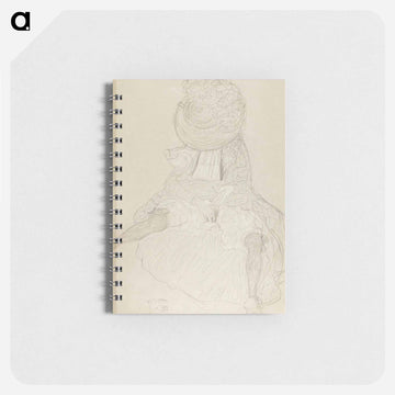 Seated Woman from the Front with Hat, Face Hooded - グスタフ クリムト Memo.
