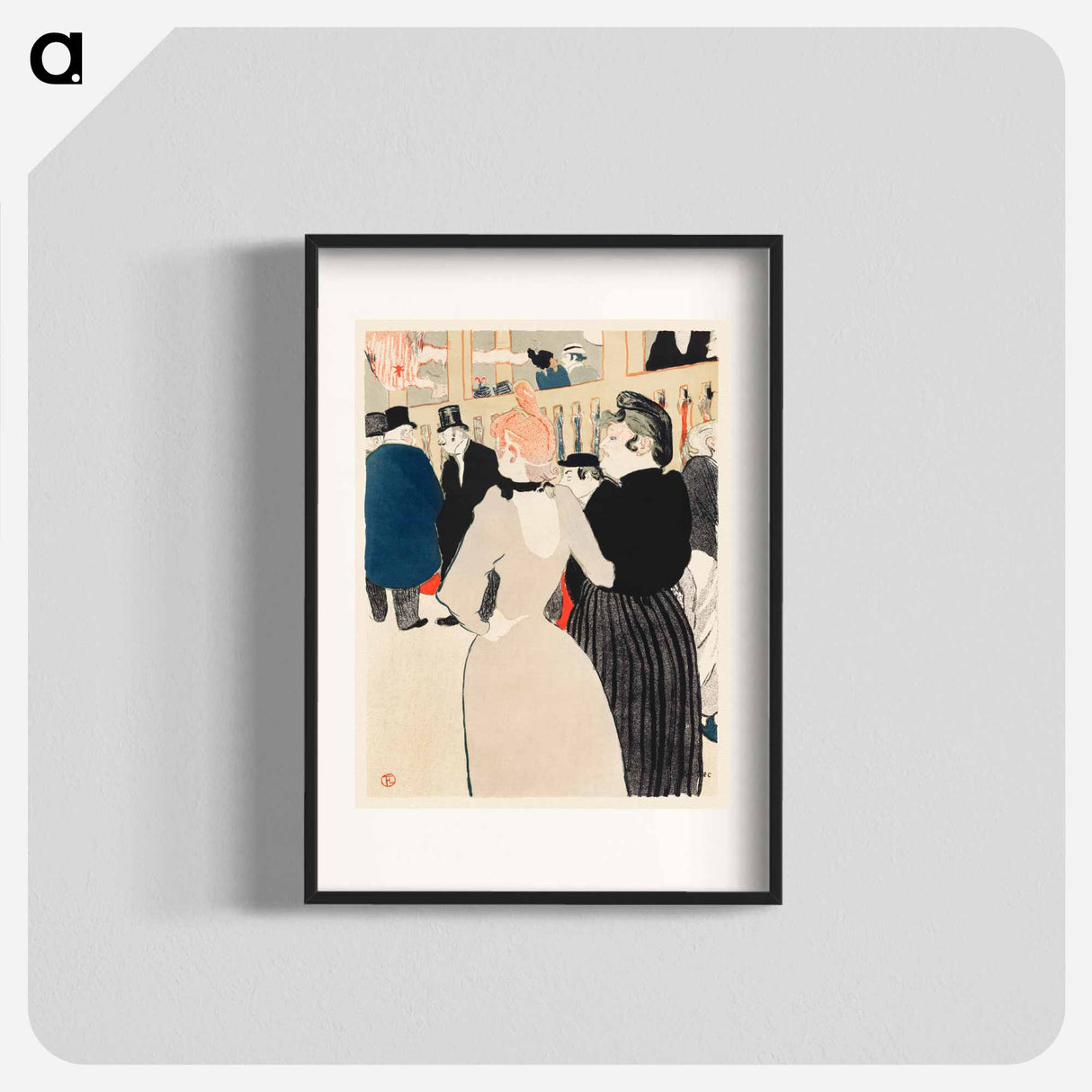 アートポスター-At the Moulin Rouge: La Goulue and Her Sister - アンリ ド トゥールーズ ロートレック Poster.
