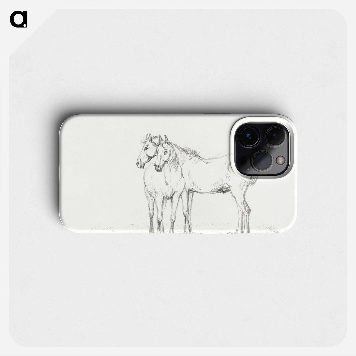 Two horses standing together - ジャン ベルナール Phone Case.