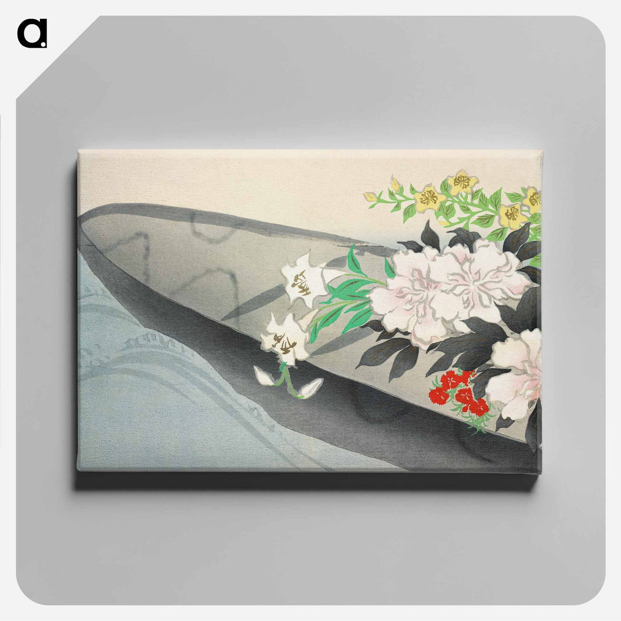 アートパネル-Flower boat from Momoyogusa–Flowers of a Hundred Generations - 神坂 雪佳 Canvas.
