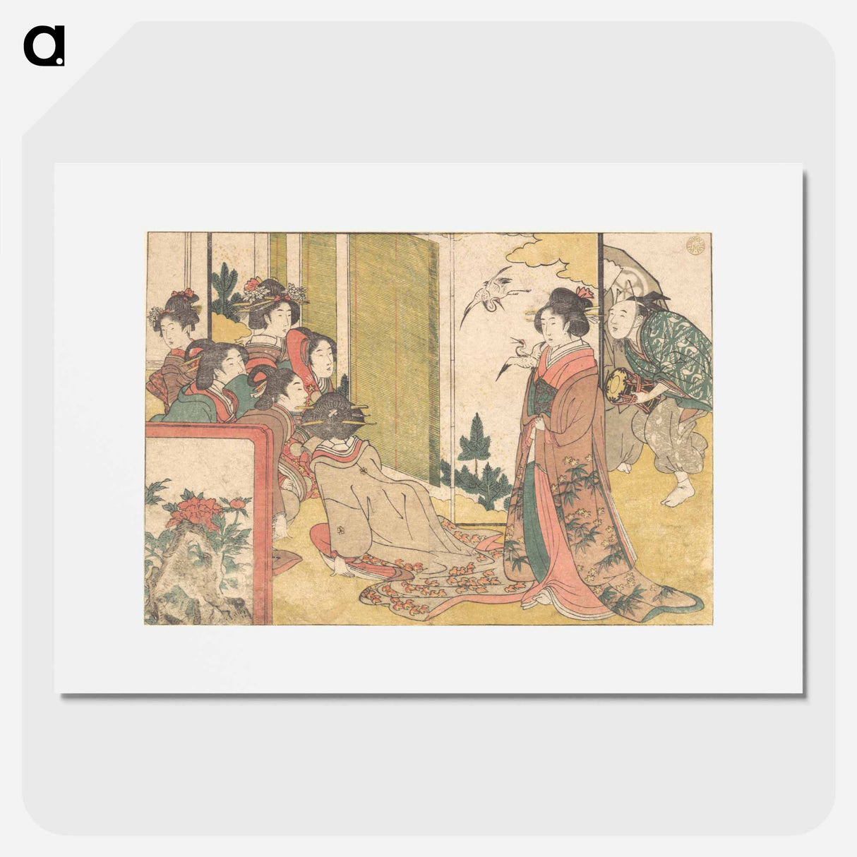 アートポスター-Girls Entertained by Performers - 喜多川 歌麿 Poster.