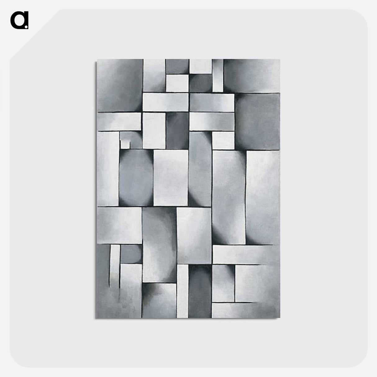 アートポストカード-Composition in gray (Rag Time) - テオ ファン ドゥースブルフ Postcard.
