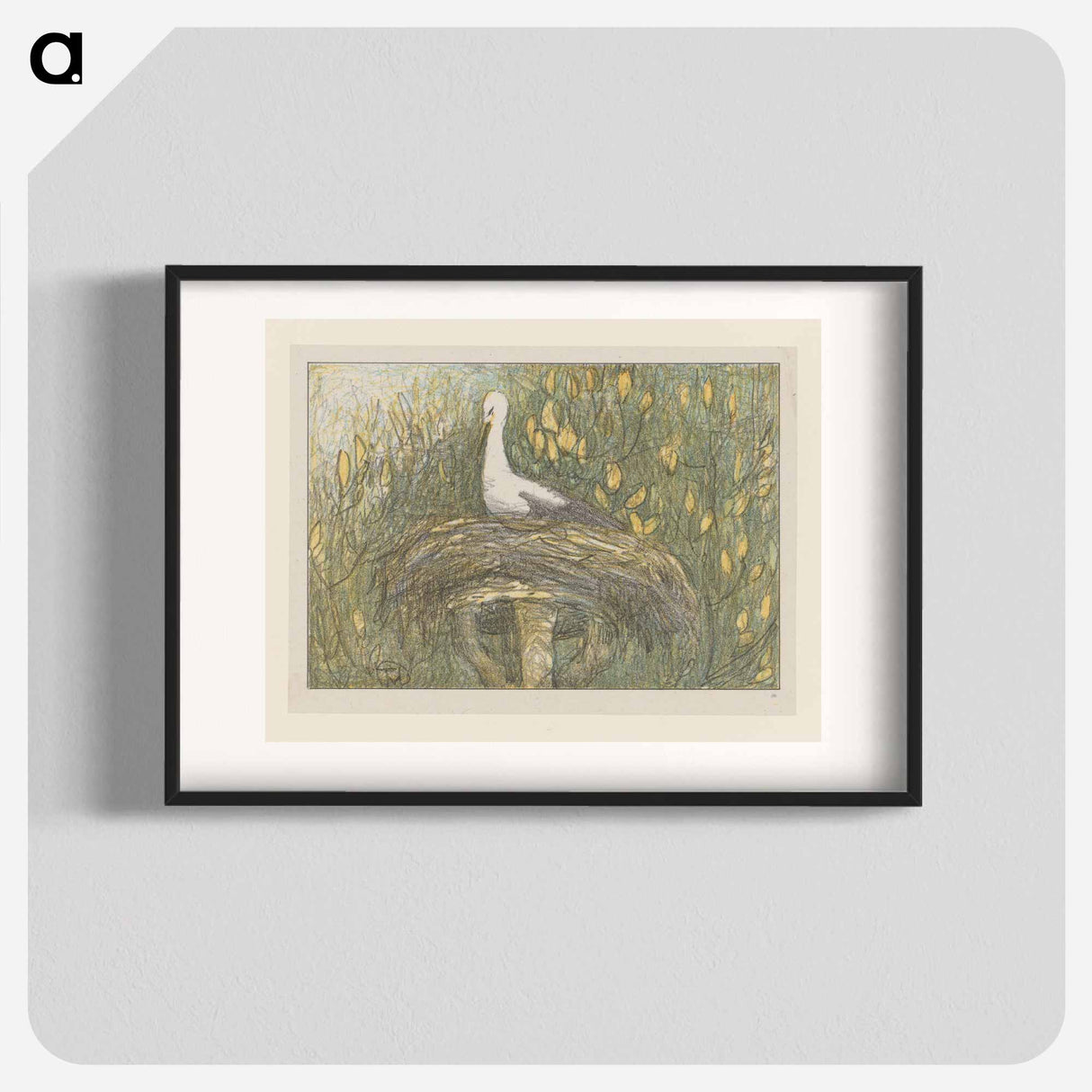 Ooievaar in nest - Theo van Hoytema Poster.