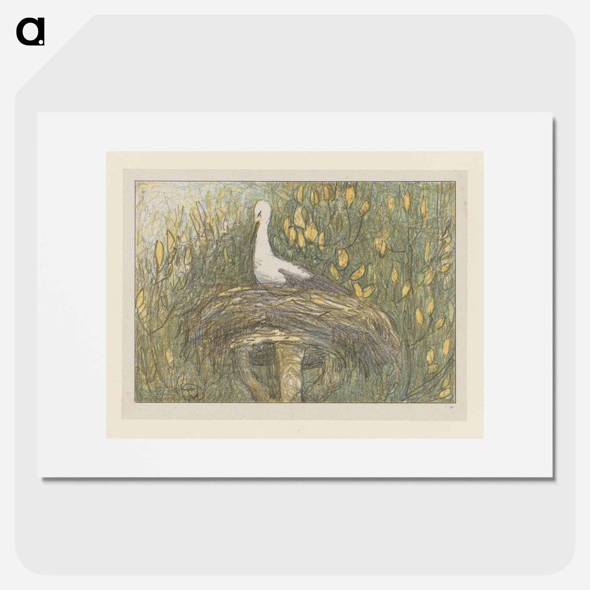 Ooievaar in nest - Theo van Hoytema Poster.