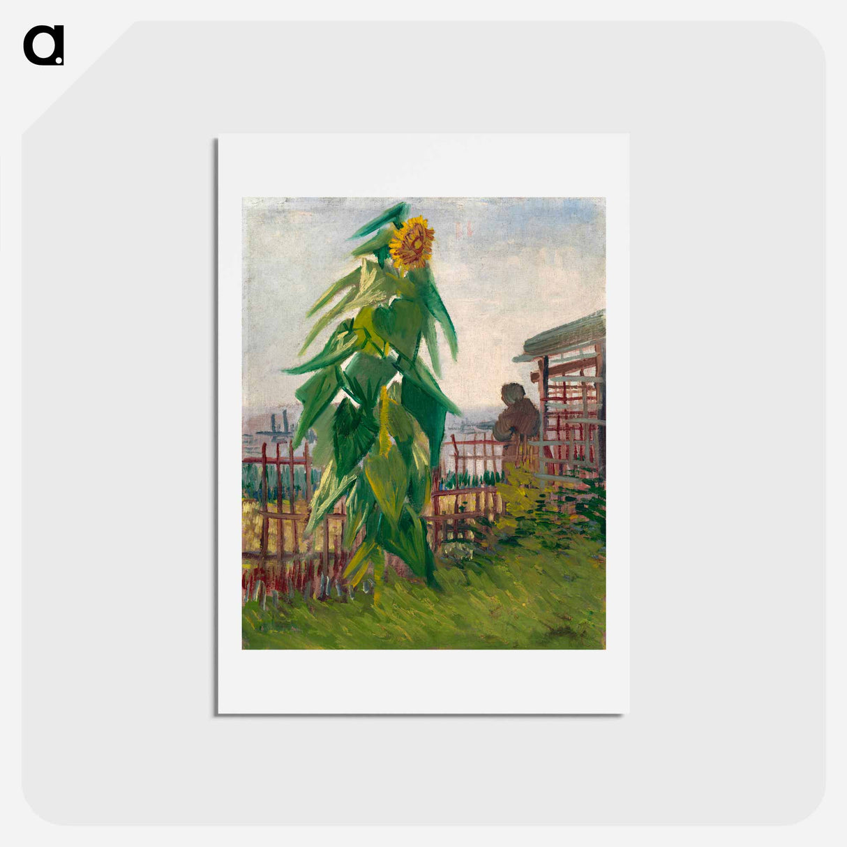 アートポストカード-Allotment with Sunflower - フィンセント ファン ゴッホ Postcard.