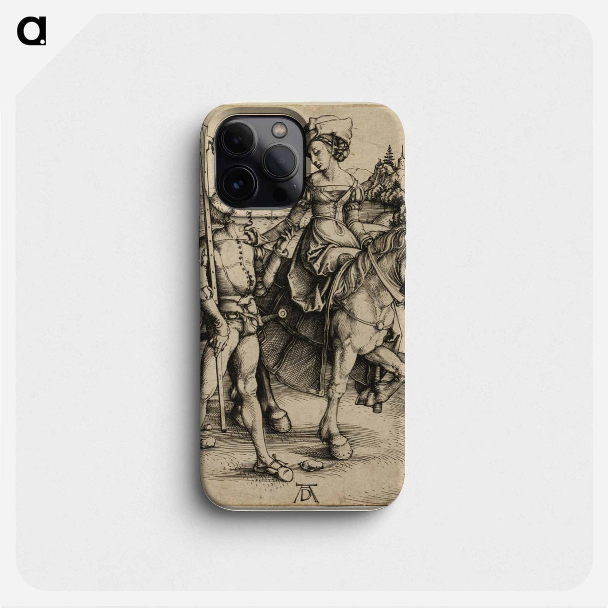 Lady on Horseback and Landsknecht - アルブレヒト デューラー Phone Case.