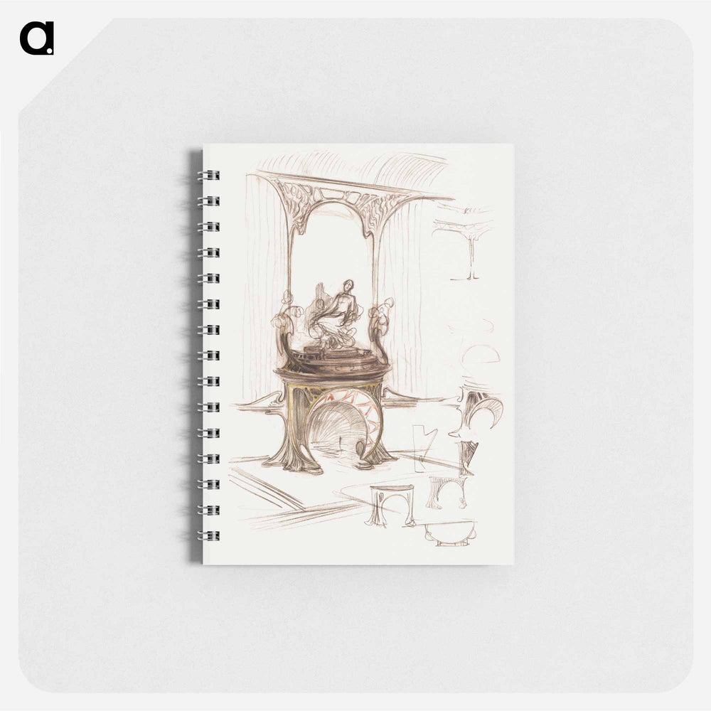 Sketch for a fireplace - アルフォンス ミュシャ Memo.