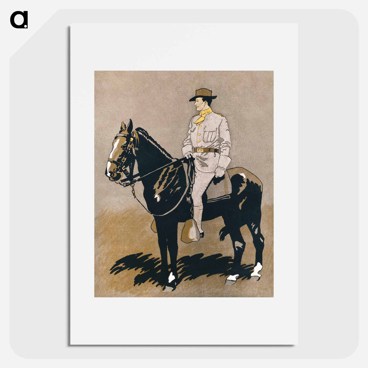 Soldier riding a horse - Edward Penfield Poster.