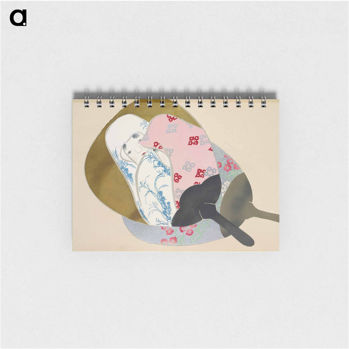 Girl in fan from Momoyogusa–Flowers of a Hundred Generations - 神坂 雪佳 Memo.