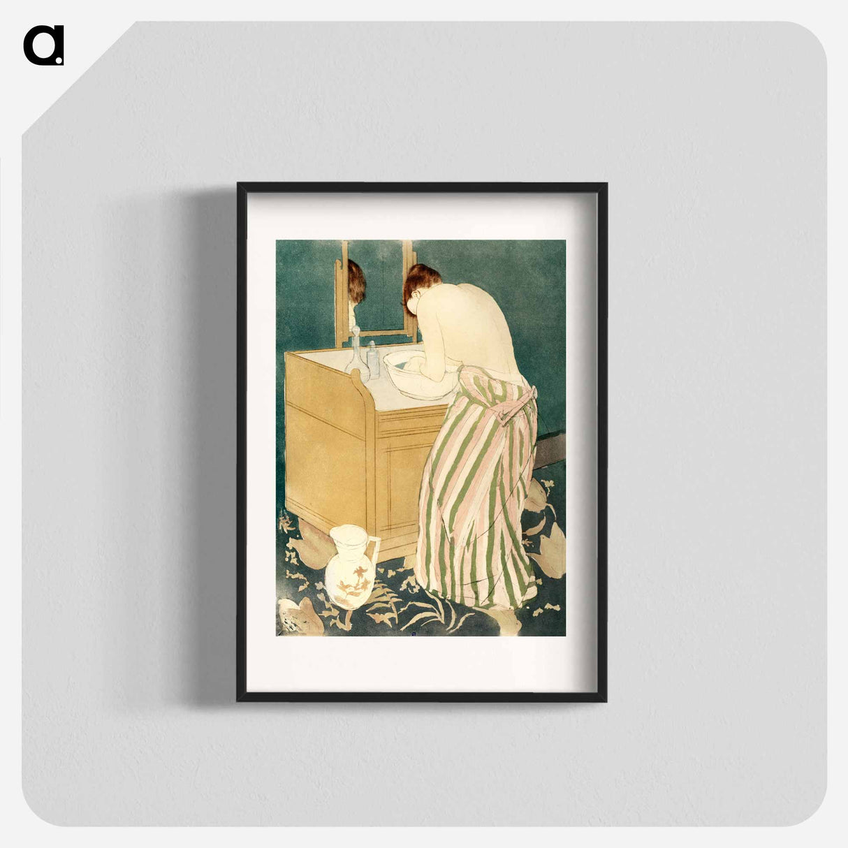 Woman Bathing - Mary Cassatt Poster.