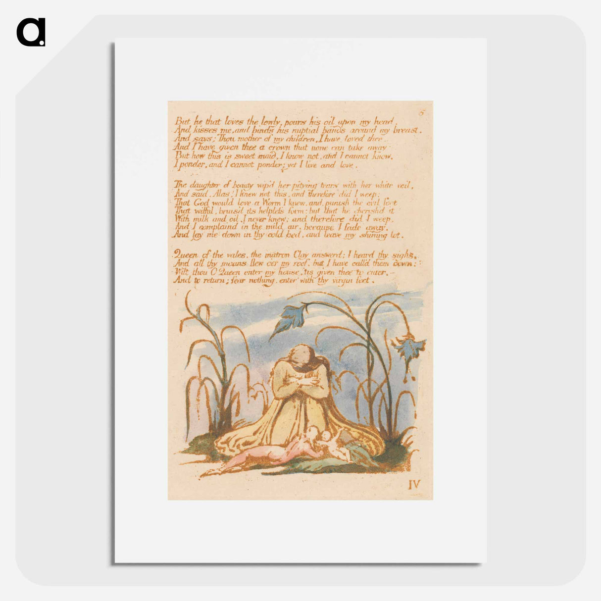 The Book of Thel, Plate 7 - William Blake Poster.