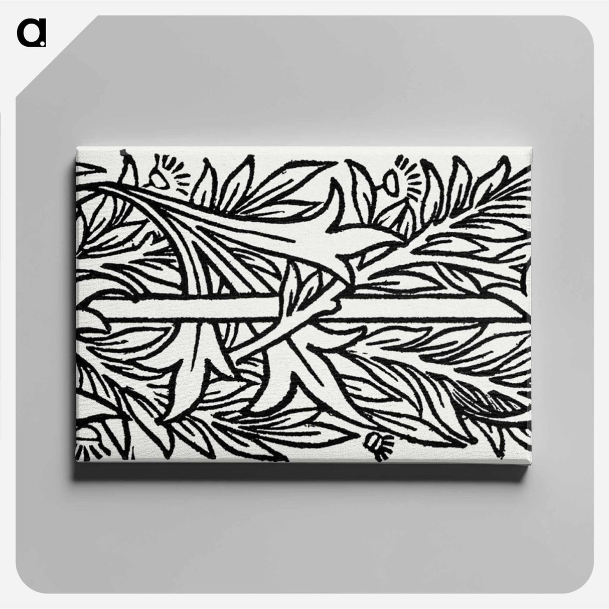 アートパネル-Love is Enough–Upright Border or Sidepiece Foliage entwined around a Pole - ウィリアム モリス Canvas.