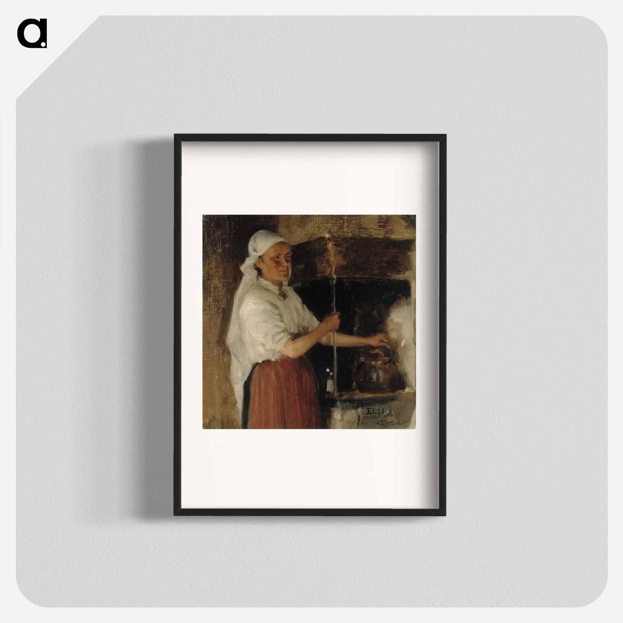 Elli jäppinen at the stove, study - アルバート エーデルフェルト Poster.
