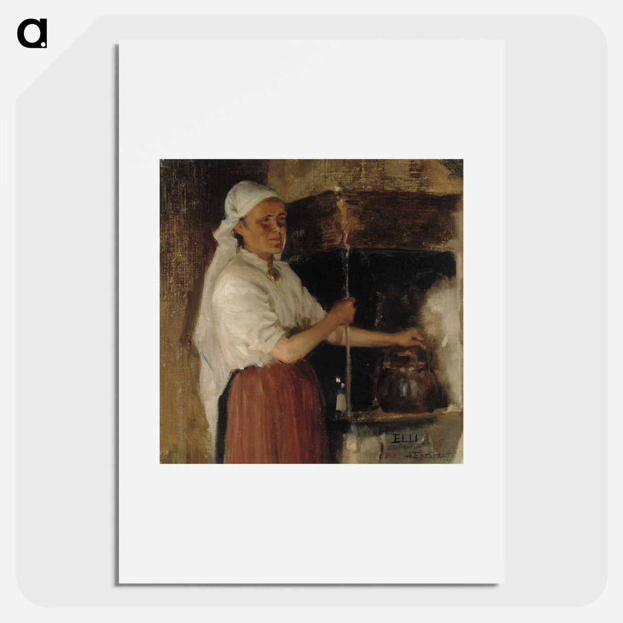 Elli jäppinen at the stove, study - アルバート エーデルフェルト Poster.