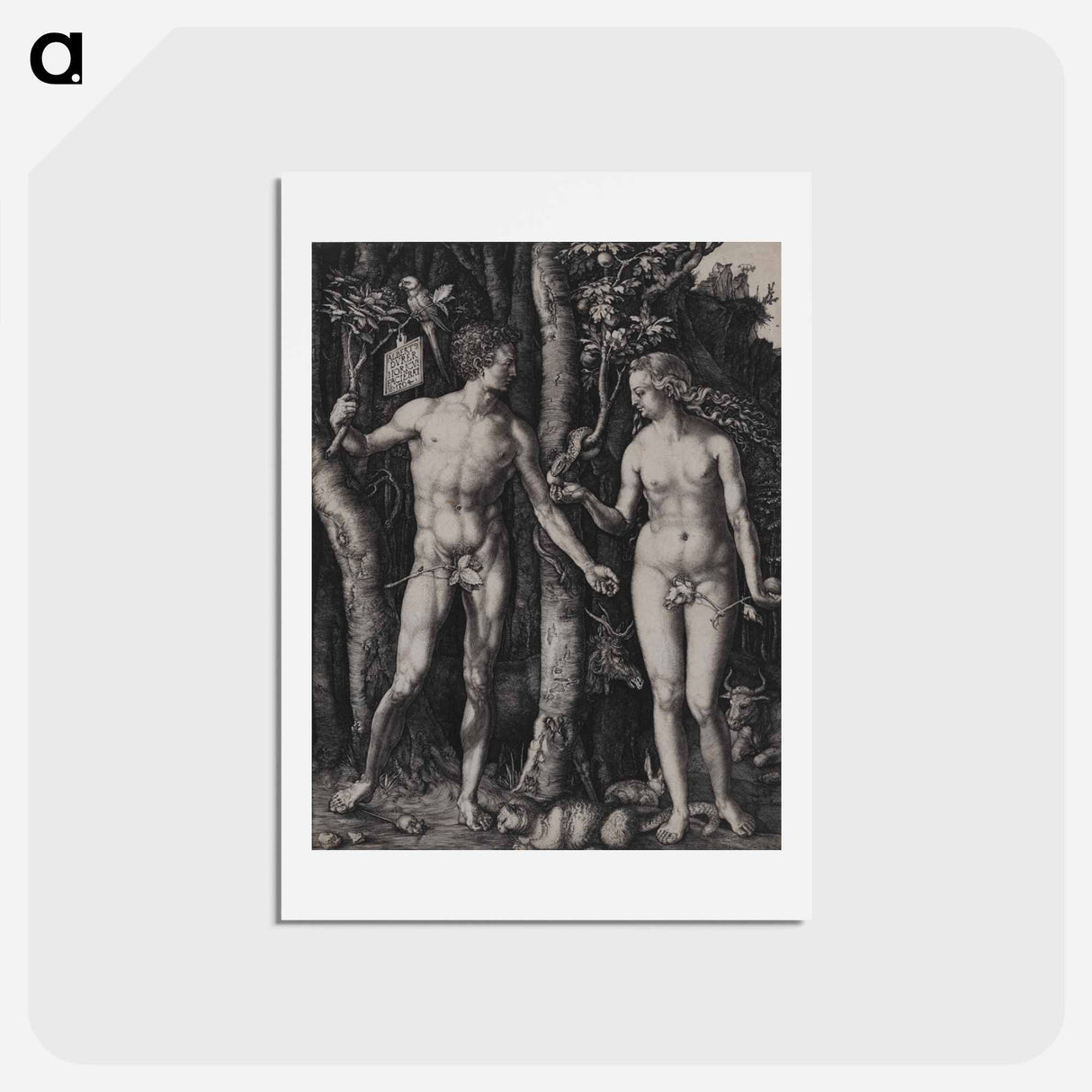 アートポストカード-Adam and Eve - アルブレヒト デューラー Postcard.