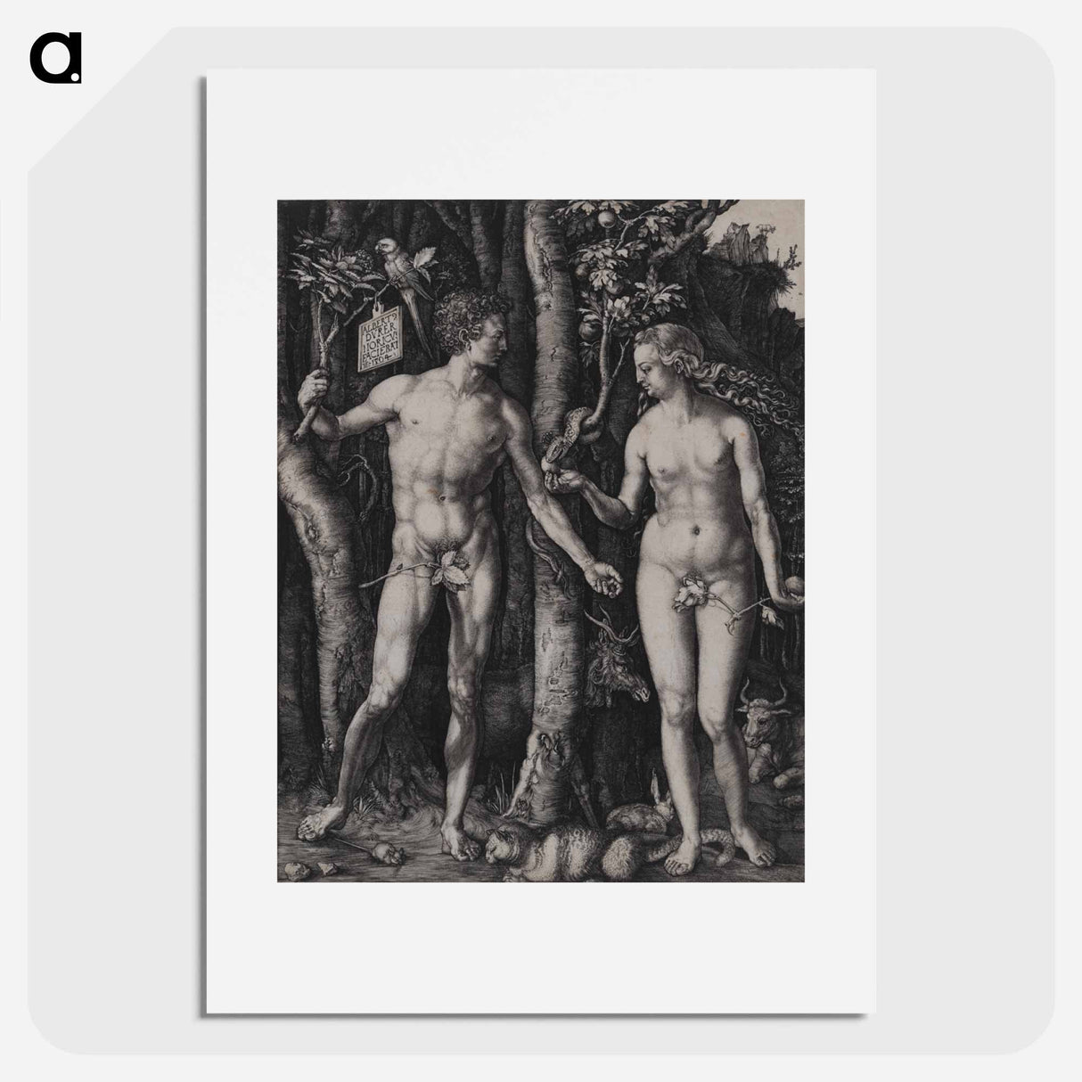 Adam and Eve - アルブレヒト デューラー Poster.