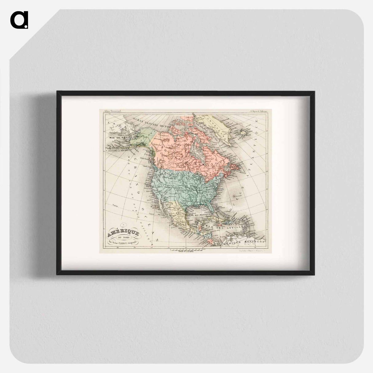 Amerique du Nord - アンティーク地図 Poster.