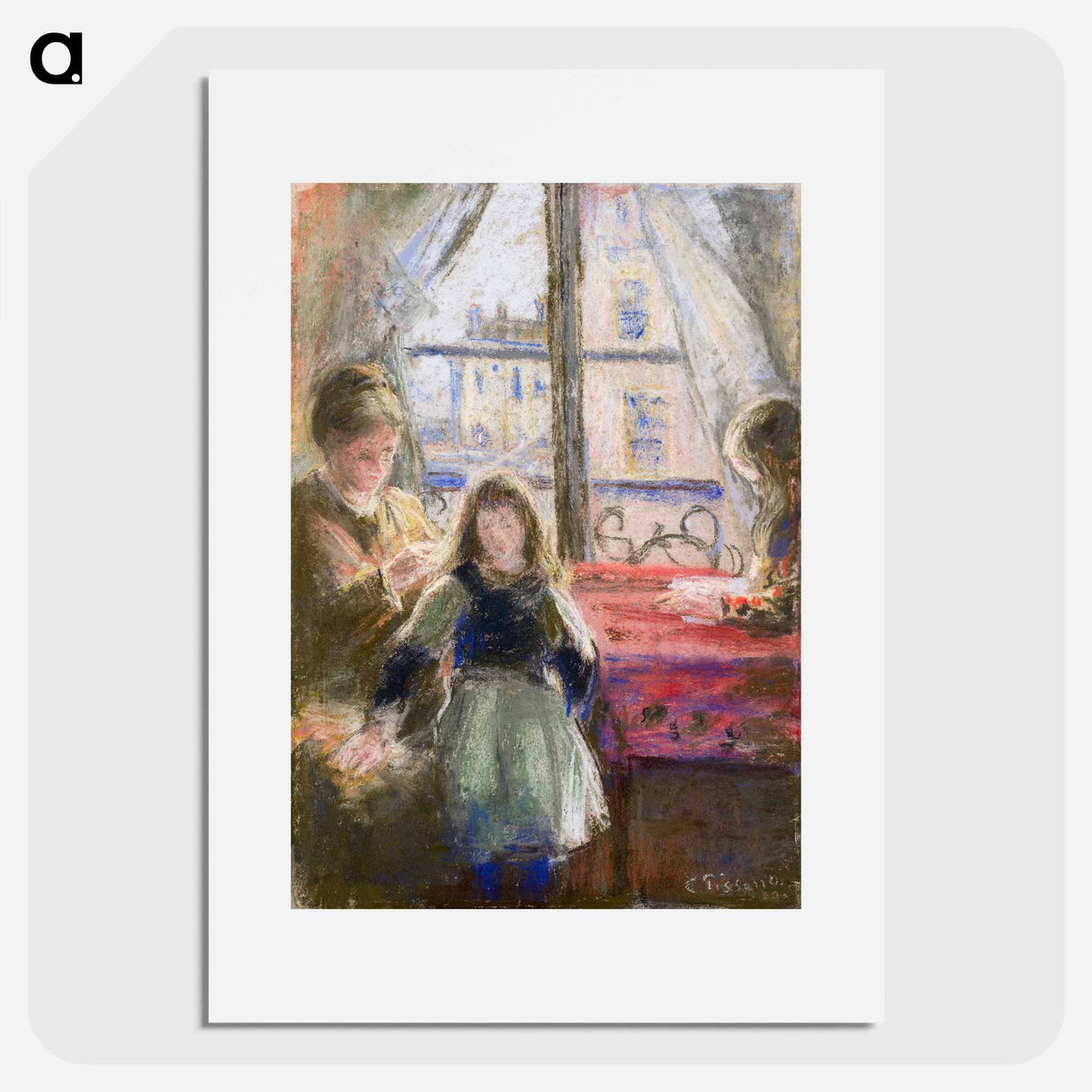 アートポスター-At the Window, rue des Trois Frères - カミーユ ピサロ Poster.