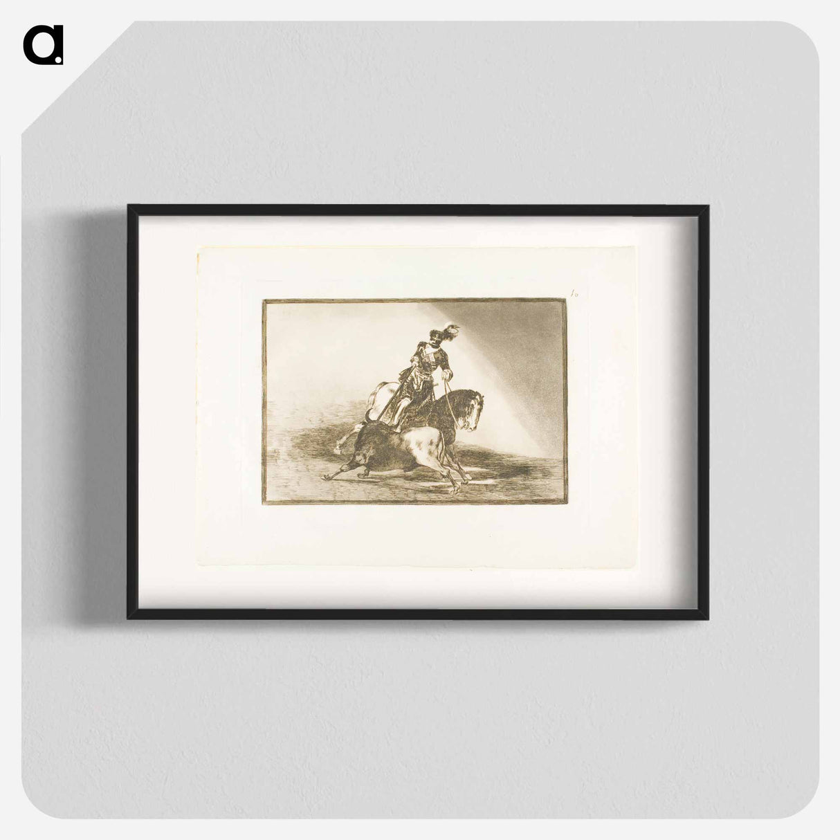 Charles V spearing a bull in the ring at Valladolid - Francisco de Goya Poster.