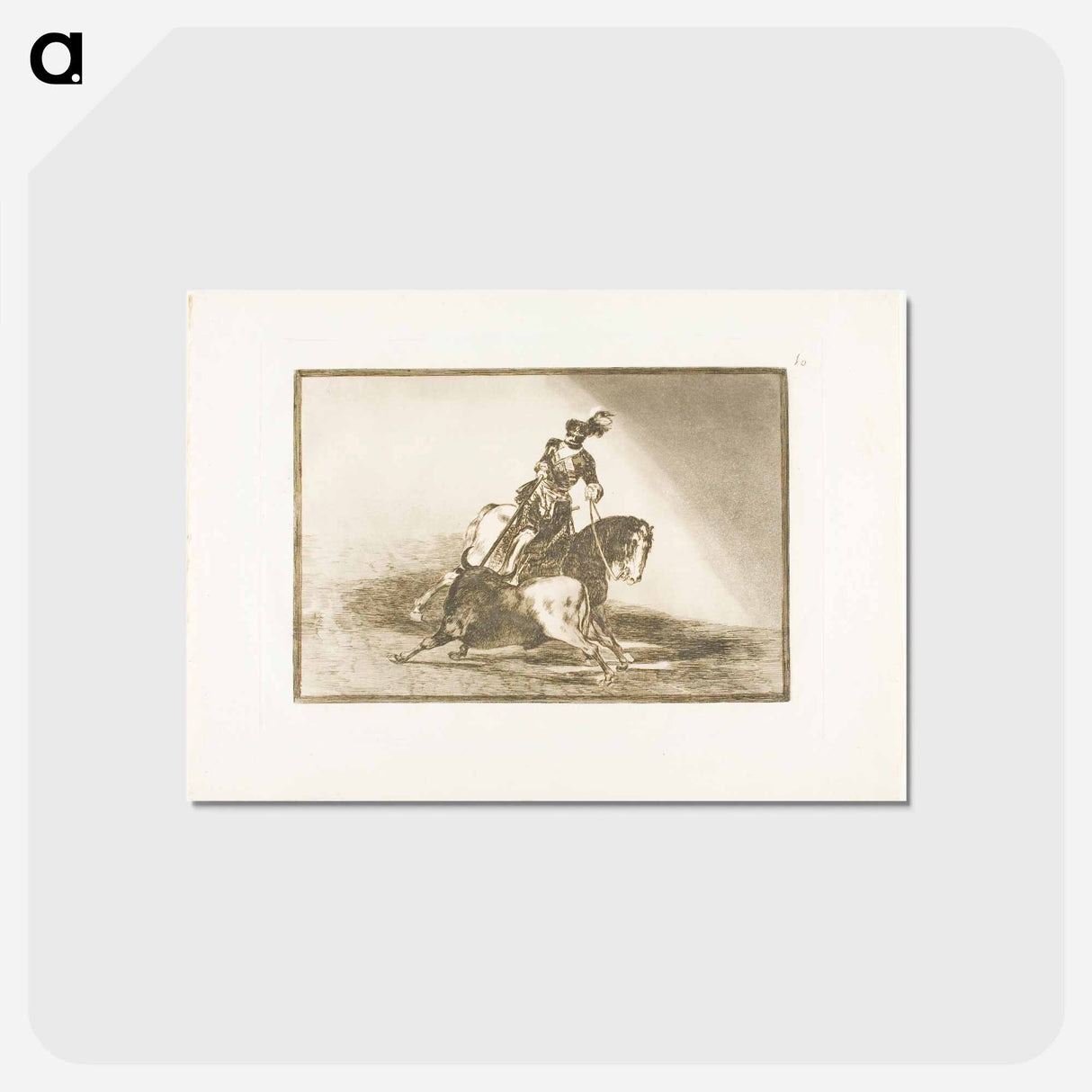アートポストカード-Charles V spearing a bull in the ring at Valladolid - フランシスコ デ ゴヤ Postcard.