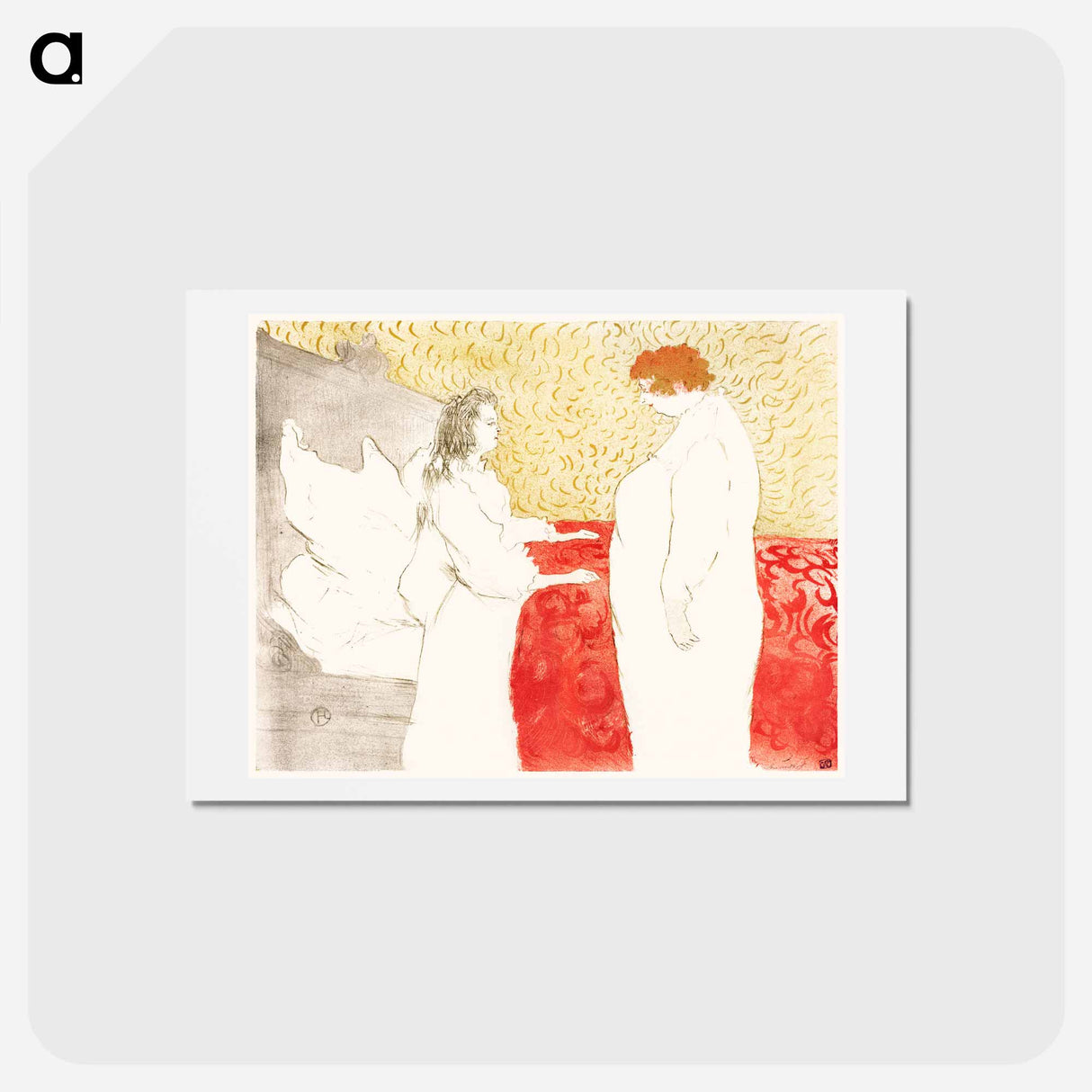 アートポストカード-Woman in Bed, Profile - アンリ ド トゥールーズ ロートレック Postcard.