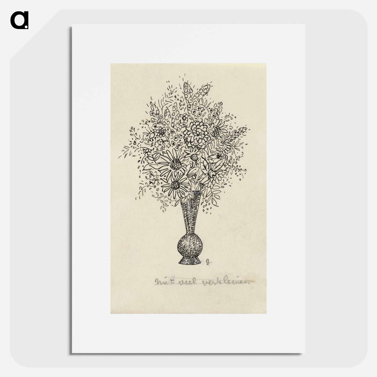 アートポスター-Vaas met bloemen - レオ ヘステル Poster.