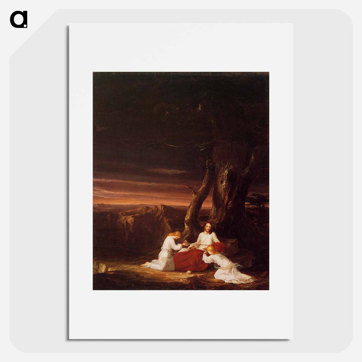 アートポスター-Angels Ministering to Christ in the Wilderness - トーマス コール Poster.