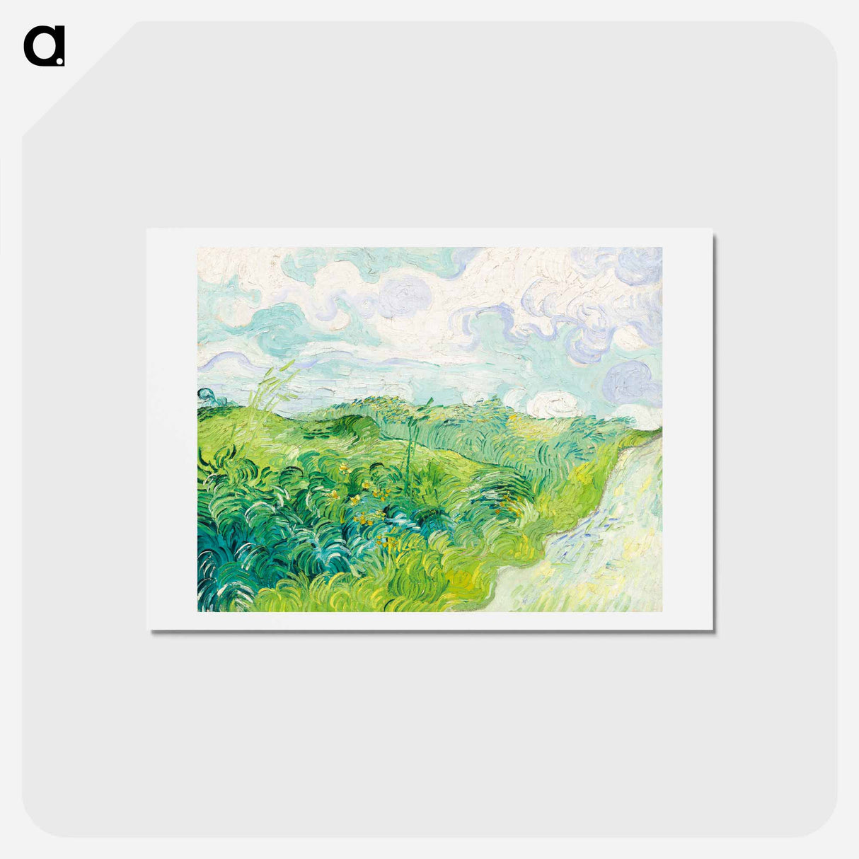 Green Wheat Fields, Auvers - フィンセント ファン ゴッホ Postcard.