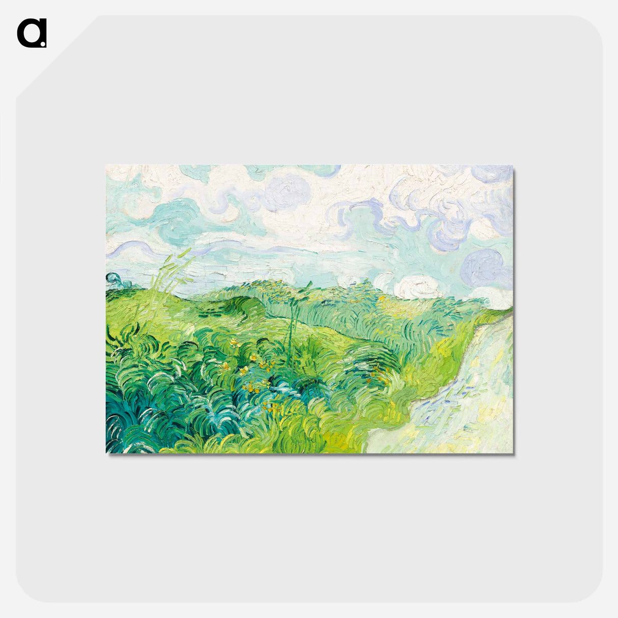 Green Wheat Fields, Auvers - フィンセント ファン ゴッホ Postcard.