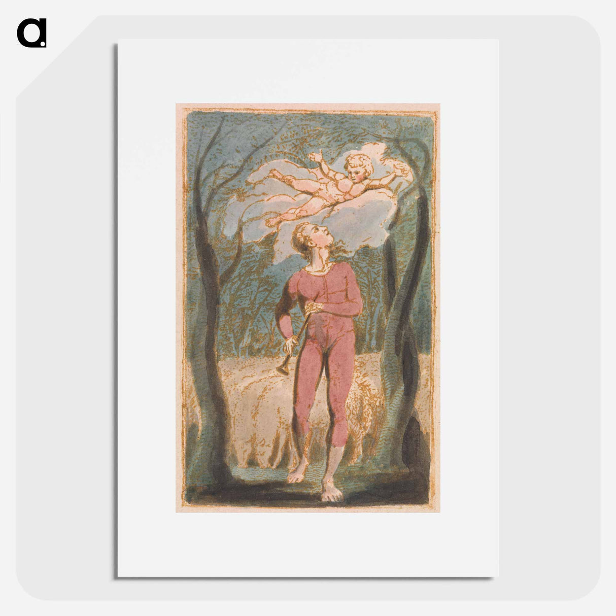Songs of Innocence, Plate 1, Frontispiece - William Blake Poster.