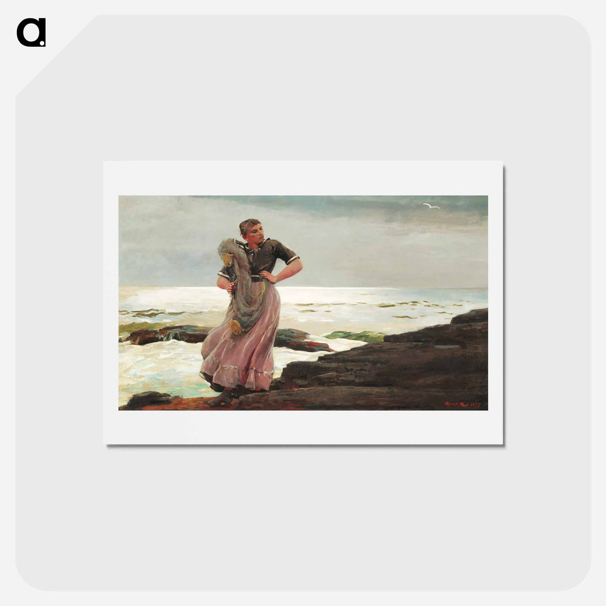 アートポストカード-A Light on the Sea - ウィンスロー ホーマー Postcard.