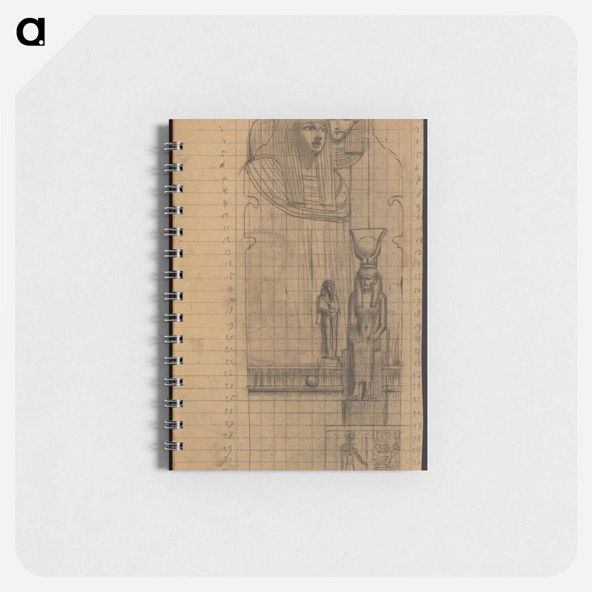 Draft for the intercolumn painting "Egyptian Art II" - グスタフ クリムト Memo.