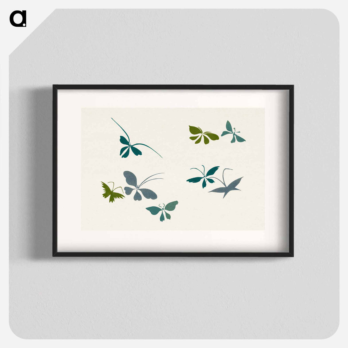 アートポスター-Abstract butterfly - 神坂 雪佳 Poster.