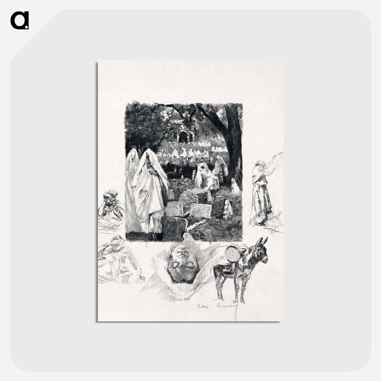 Moroccan Sketches - アレクサンドル ルノア Postcard.