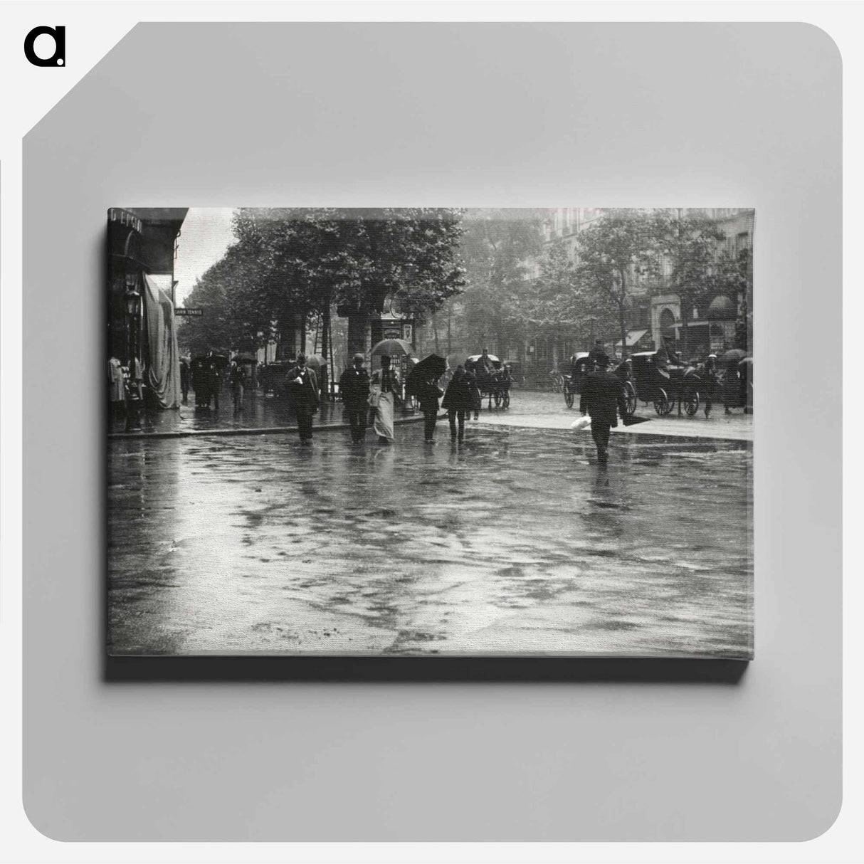 アートパネル-A Wet Day on the Boulevard, Paris - アルフレッド スティーグリッツ Canvas.