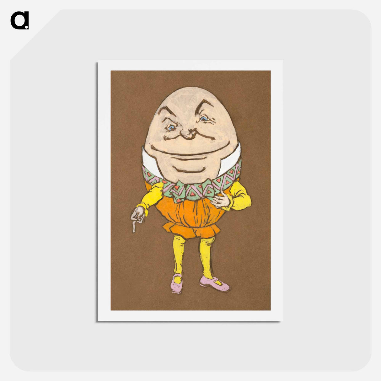 アートポストカード-Humpty Dumpty Costume Design for Alice in Wonderland - 不思議の国のアリス Postcard.